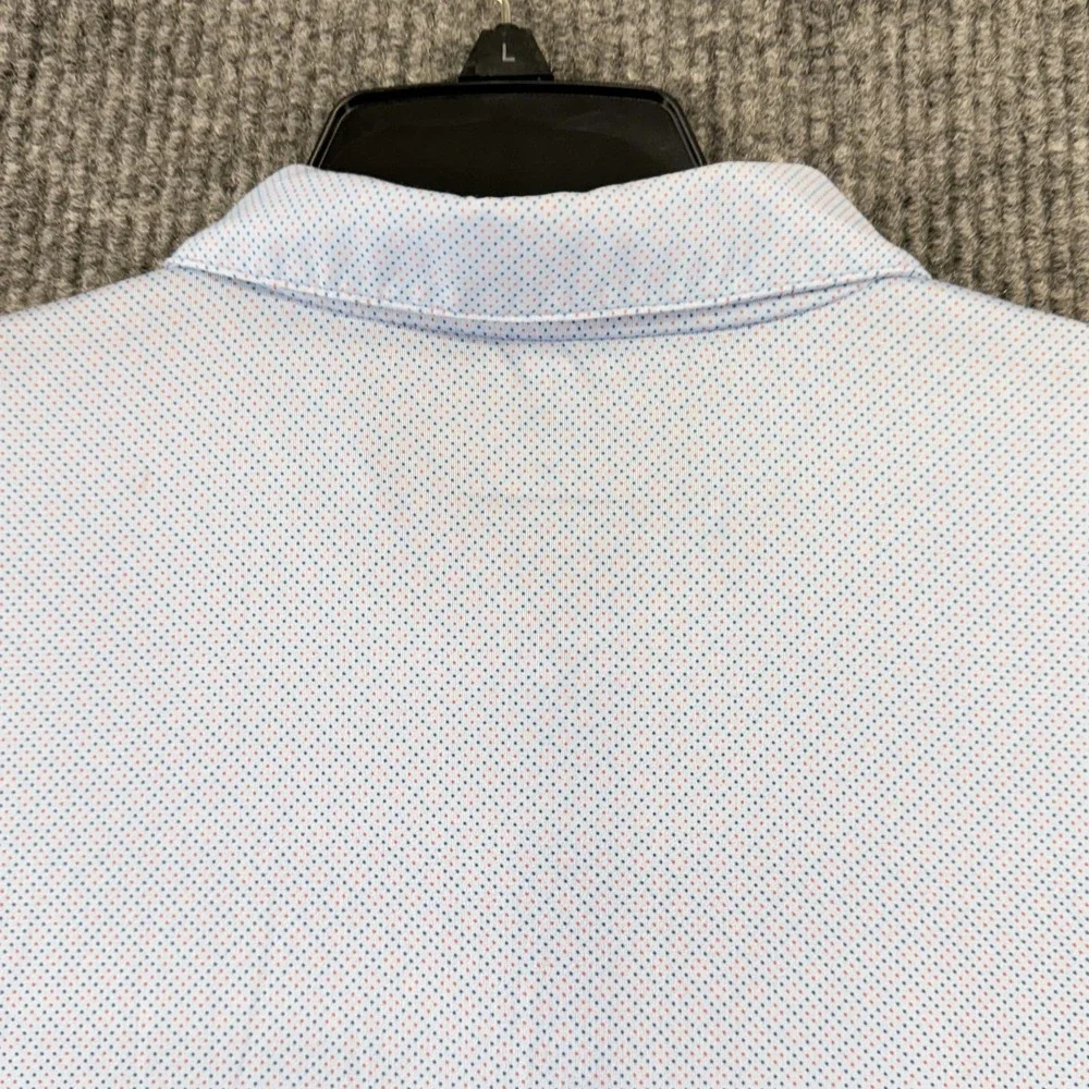 Adidas Polo Shirt Mens XL Blue Micro Dot Golf Performance Stretch Lightweight
